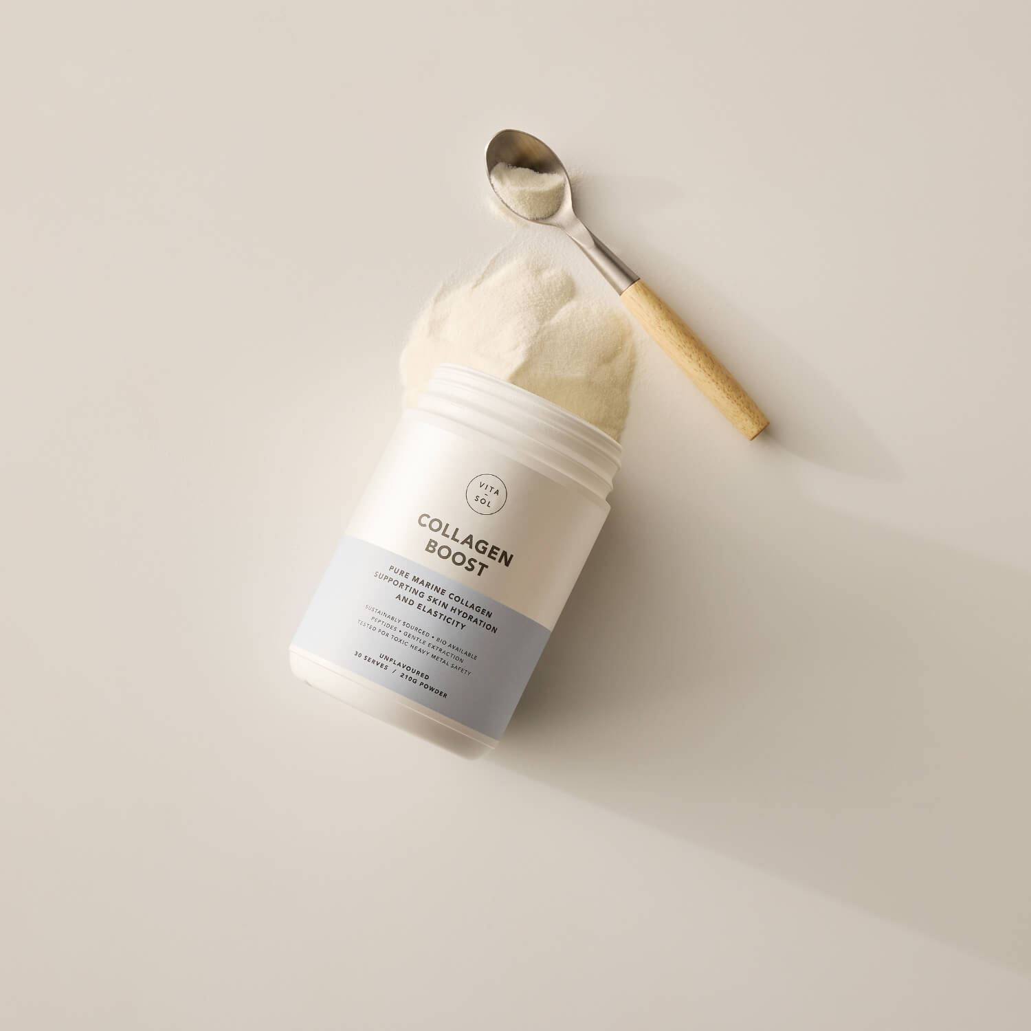Vita Sol Collagen Boost marine collagen peptides wholefood ingredients - skin hydration supplement UK