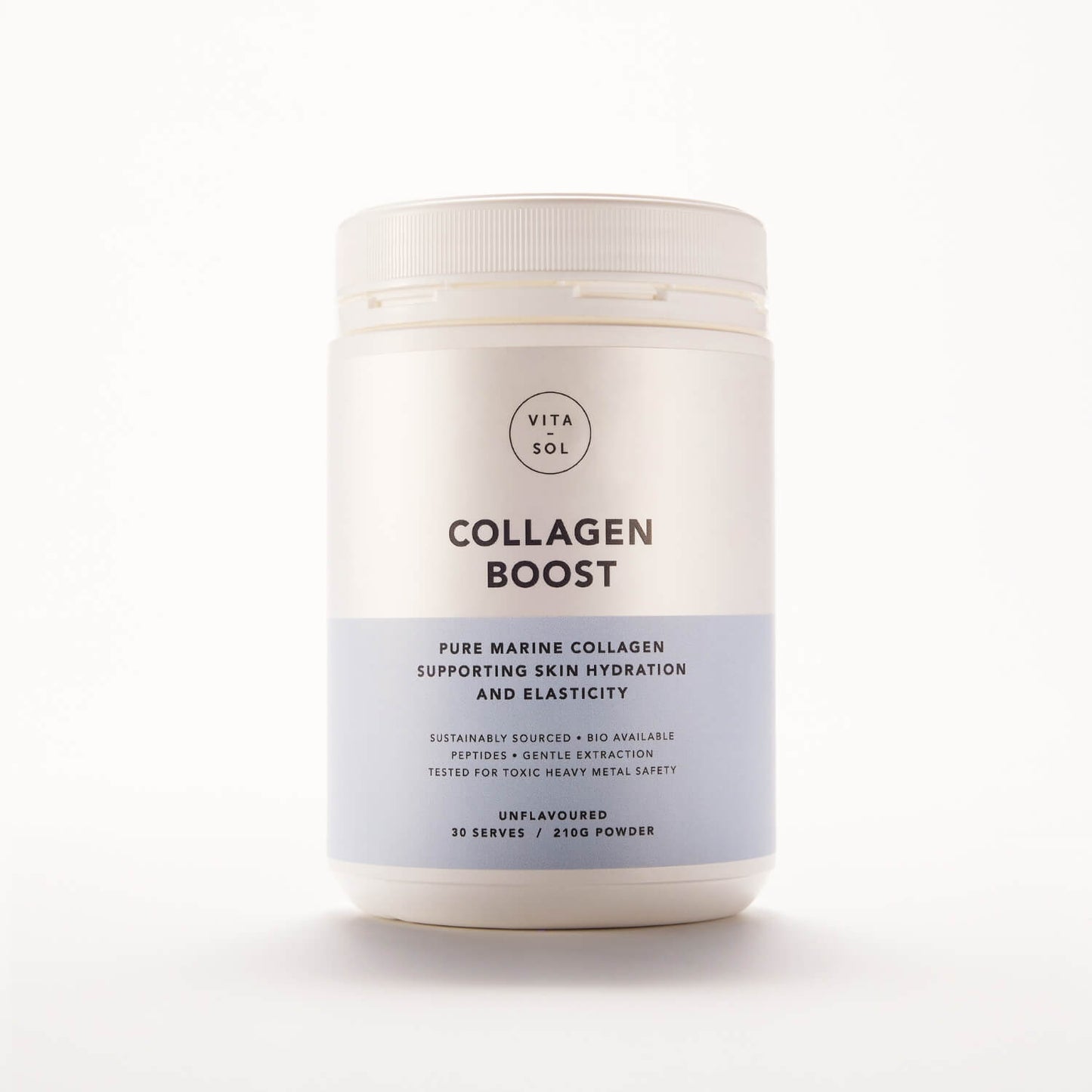 Vita Sol Collagen Boost marine collagen peptides powder packshot - skin hydration and elasticity supplement UK