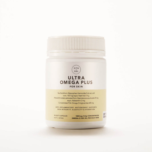 ita Sol Ultra Omega Plus omega-3 supplement for skin health — daily capsules UK
