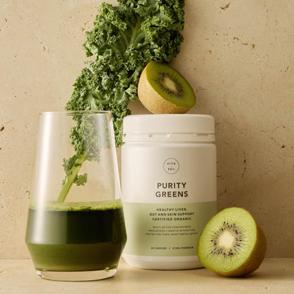 Vita Sol Purity Greens organic greens powder green drink - gut and skin health supplement UK